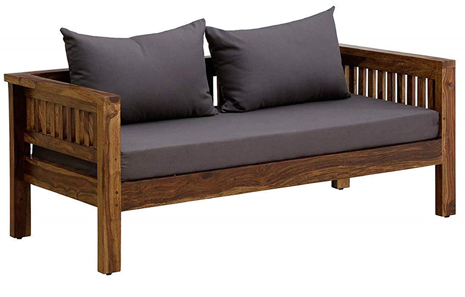 Esther Sheesham Wooden 2 Seater Sofa for Living Room in Natural Finish