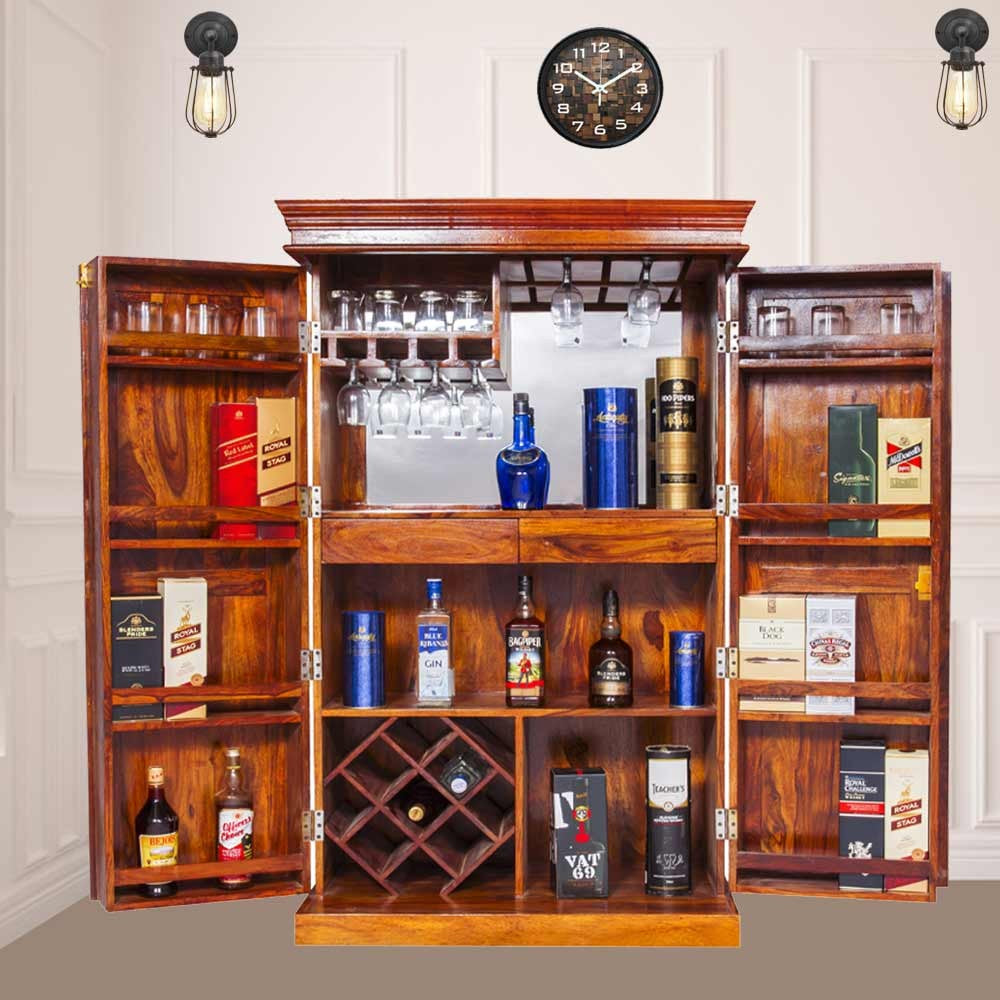 Rebecca Sheesham Wood Bar Cabinet