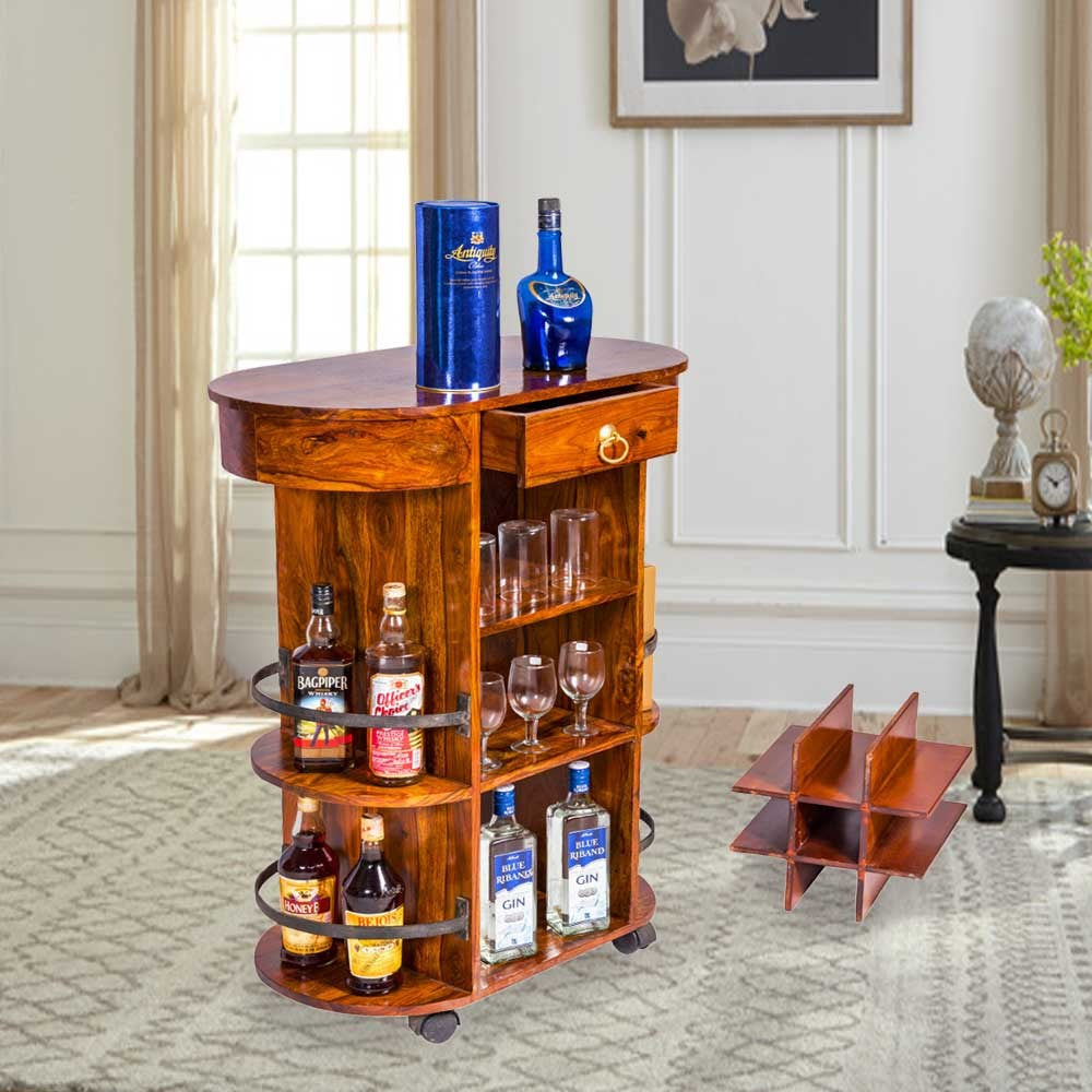 Adriana Sheesham Wood Trolley/Bar