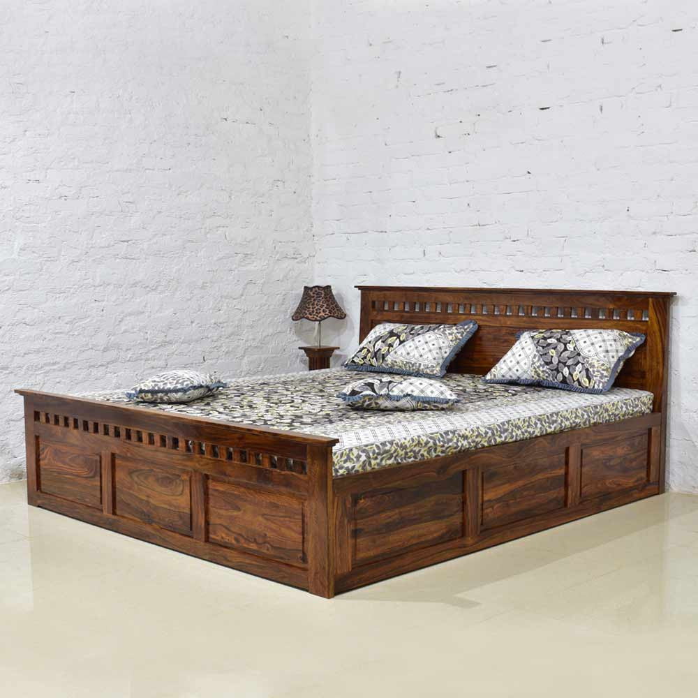 Deborah Sheesham Wood Kuber Bed with Storage