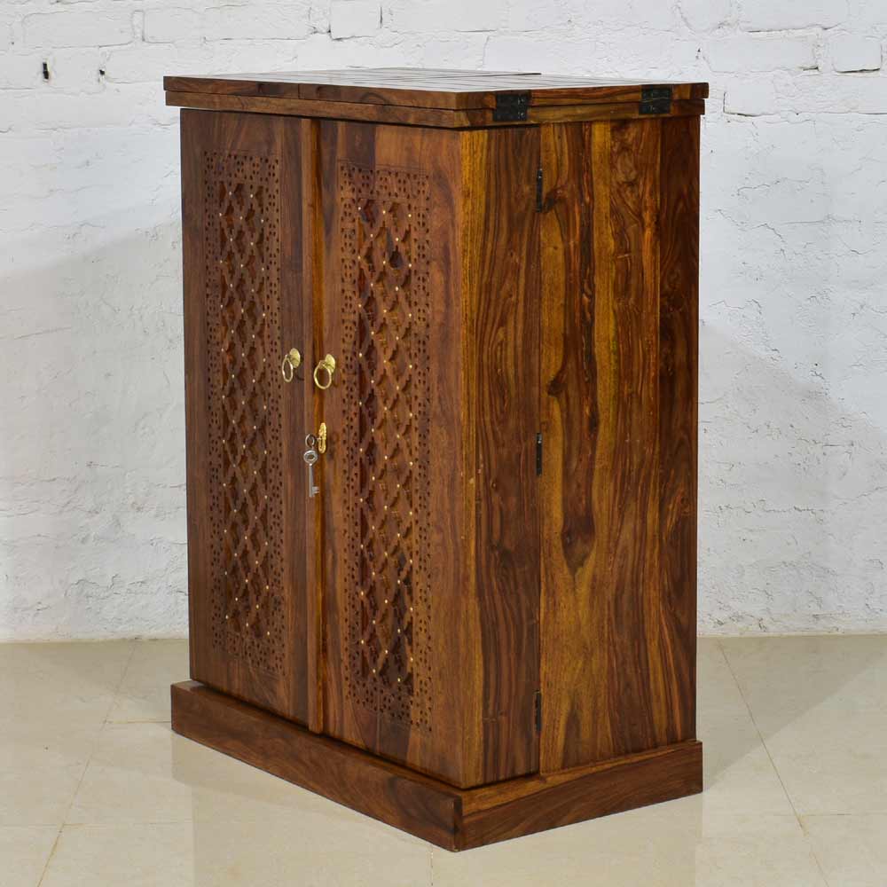 Ember Bar Cabinet with Brass Design