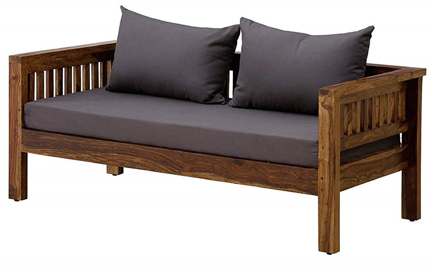Esther Sheesham Wooden 2 Seater Sofa for Living Room in Natural Finish