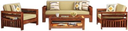 Parker Sheesham Wooden 5 Seater Sofa Set for Living Room Without Pillow