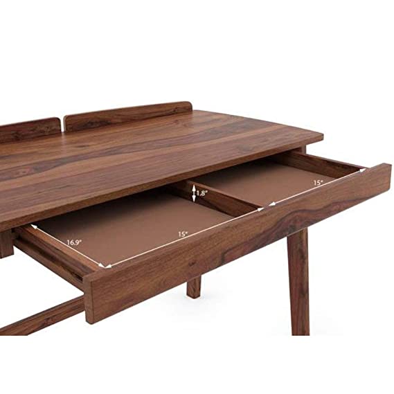 Phoebe Study Table for Home & Office with Drawer (Natural Brown Finish)