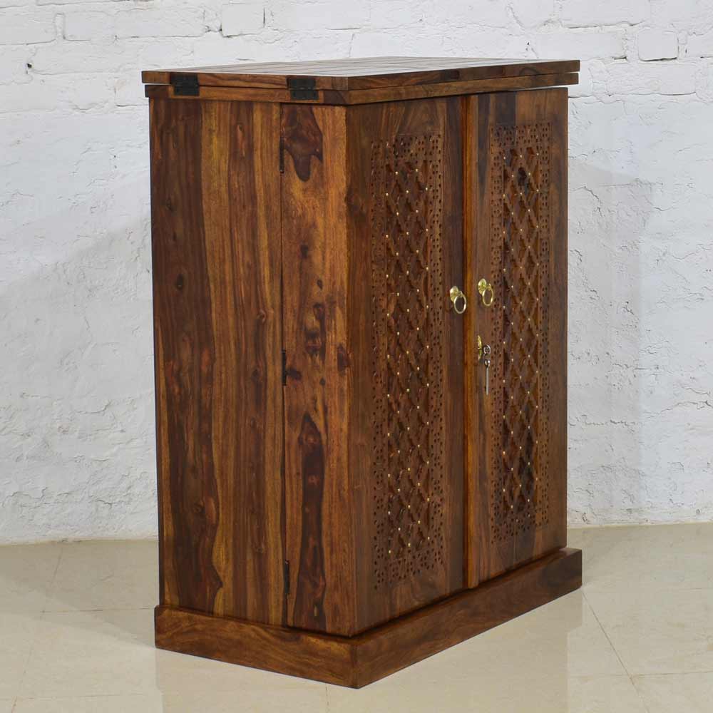 Ember Bar Cabinet with Brass Design