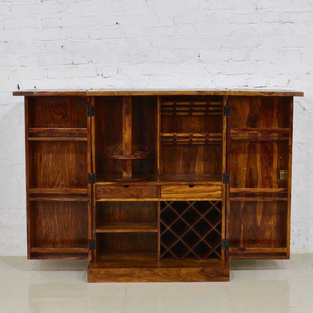 Ember Bar Cabinet with Brass Design