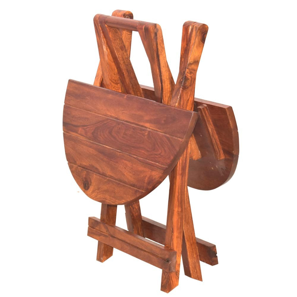 Lorelei Sheesham Wooden Folding Round Big Table