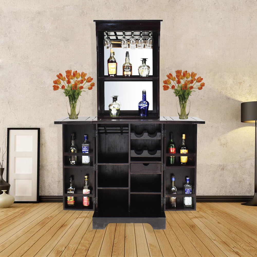 Nataly Sheesham Wood Brass Romeo Bar