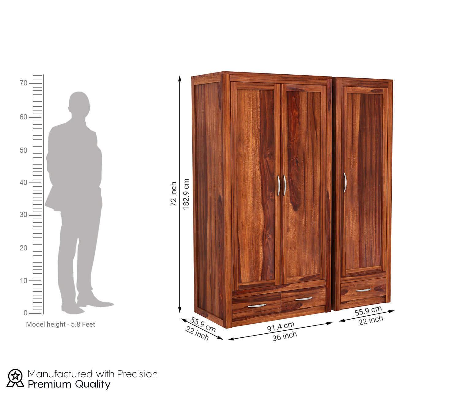 Bryan 3 Door Multi Utility Wardrobe