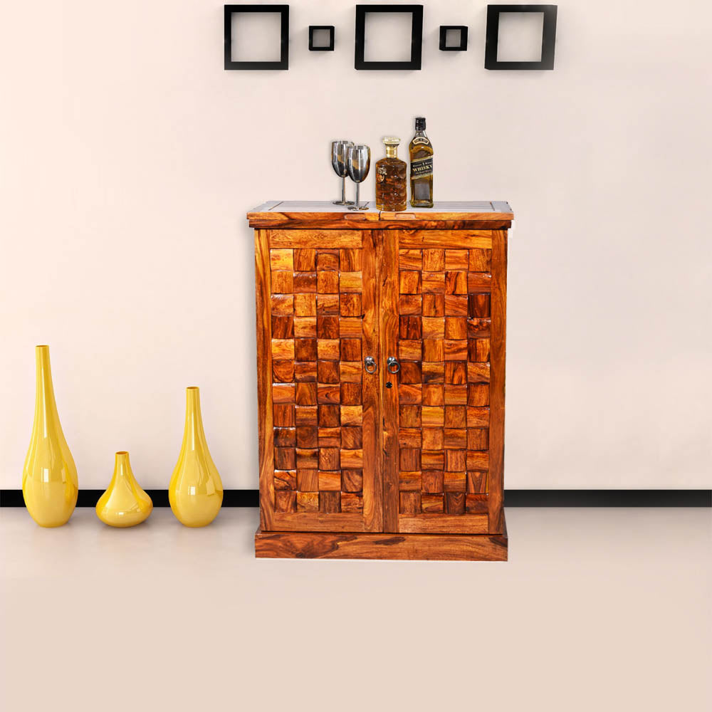 Elouise Wood Niwar Patti Design Bar Cabinet