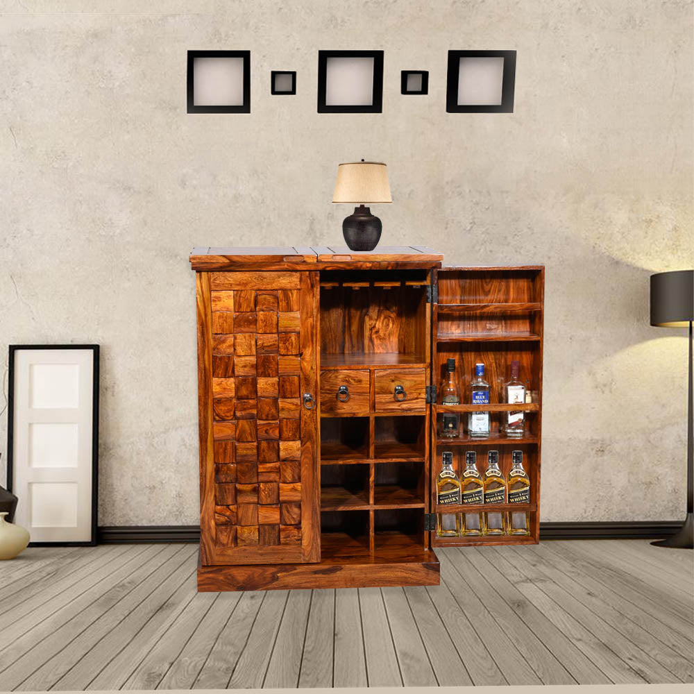 Lilia Traditioanl Niwar Patti Design Bar Cabinet
