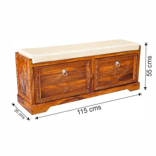 Kailani Solid Wood Florito Carbing Footwear Table