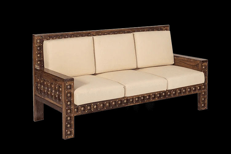 Faron Solid Wood Brass Royal Sofa set