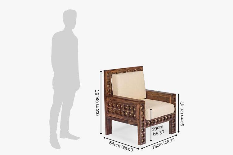 Faron Solid Wood Brass Royal Sofa set