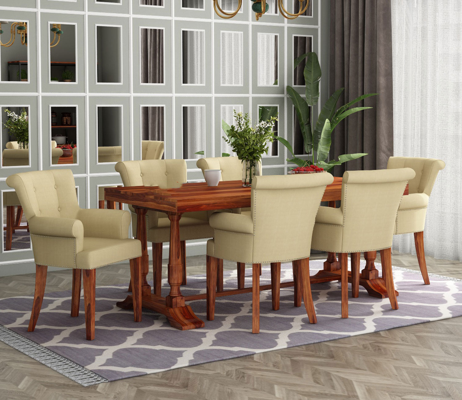 Bear 6 Seater Dining Table Set