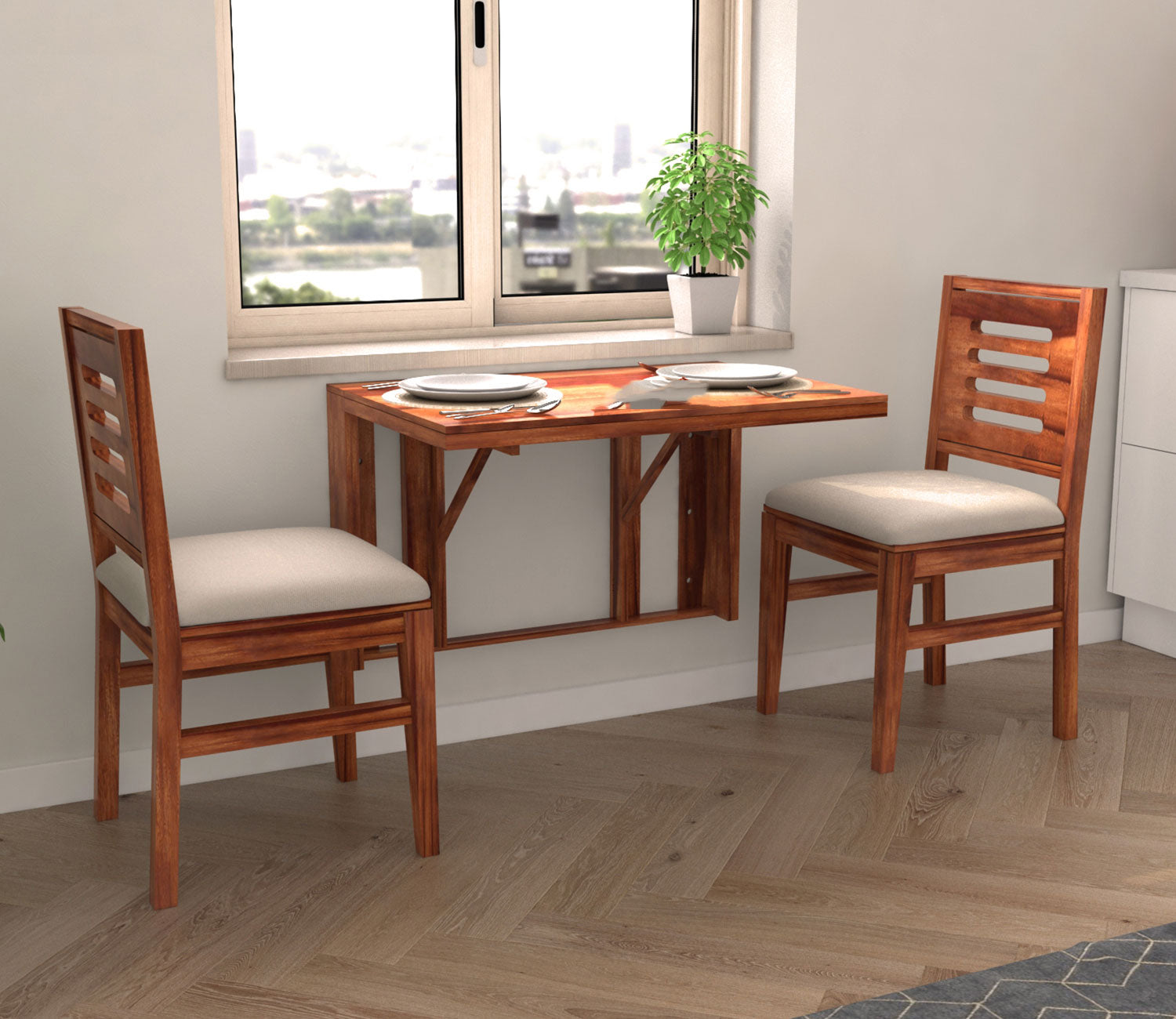 Shay Wall Mount 2 Seater Foldable Dining Set