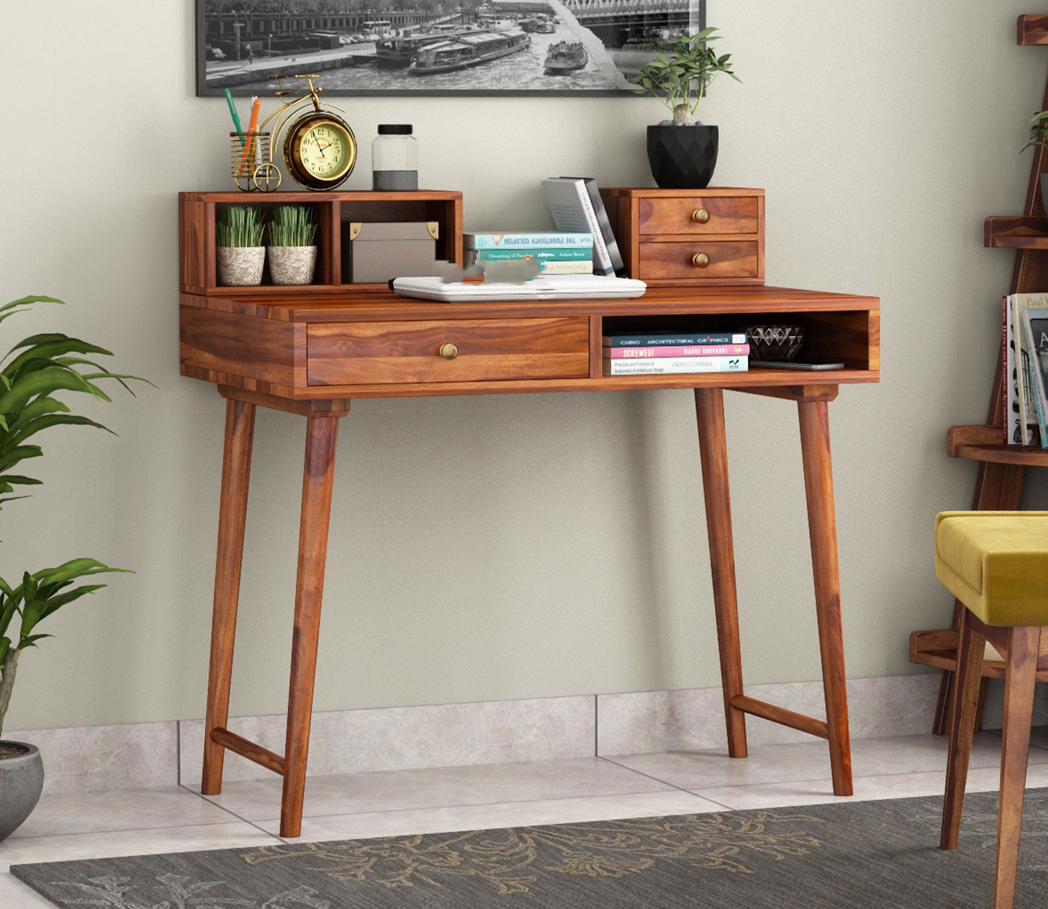 Eliana Study Table with Table-Top Storage