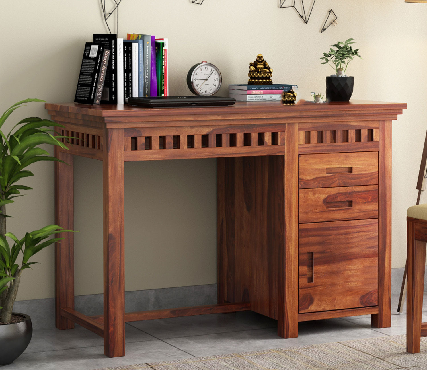 Willow Study Table with Pull Out Drawers and Cabinet