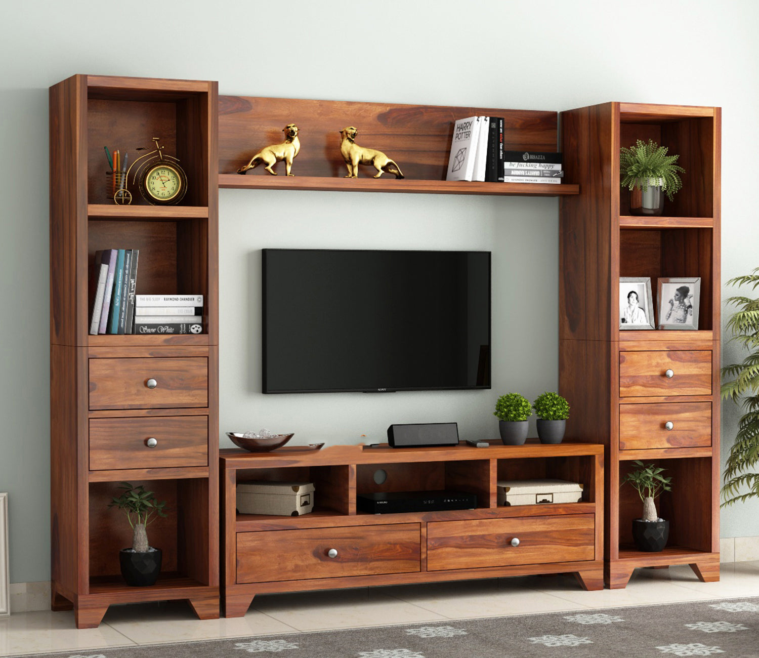 Lucian Sheesham Wood Tv Entertainment Unit