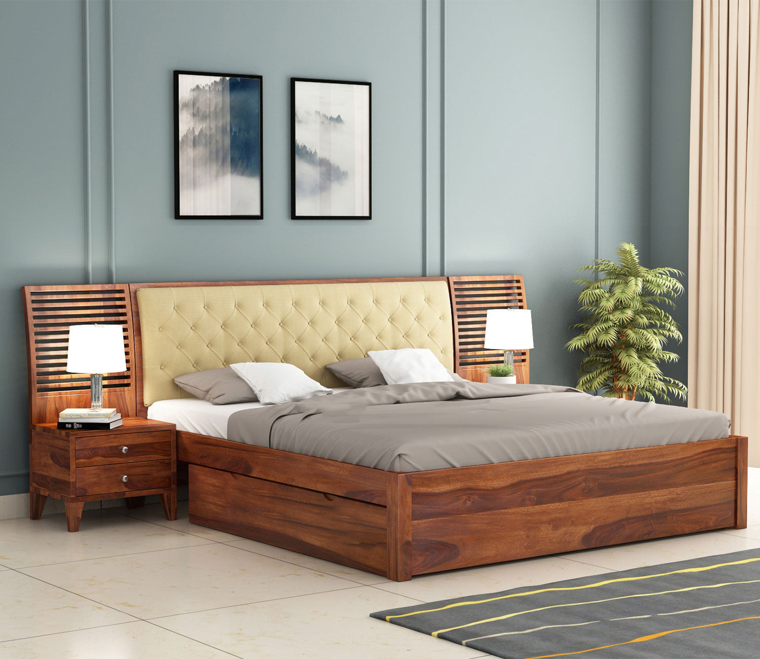 Gianni Upholstered Bed With Side Storage