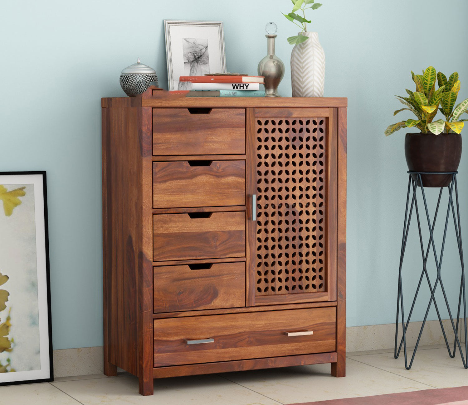 Cruz 5-Drawer Wooden Chest Of Drawers