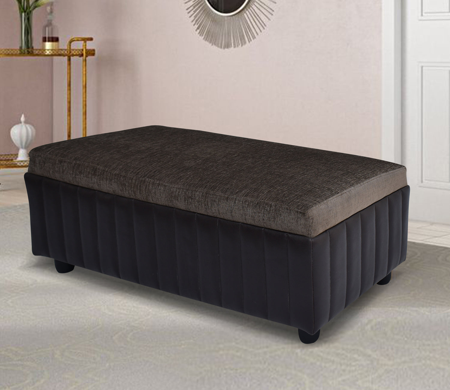 Kevin 2 Seater Wooden Leatherette Bench