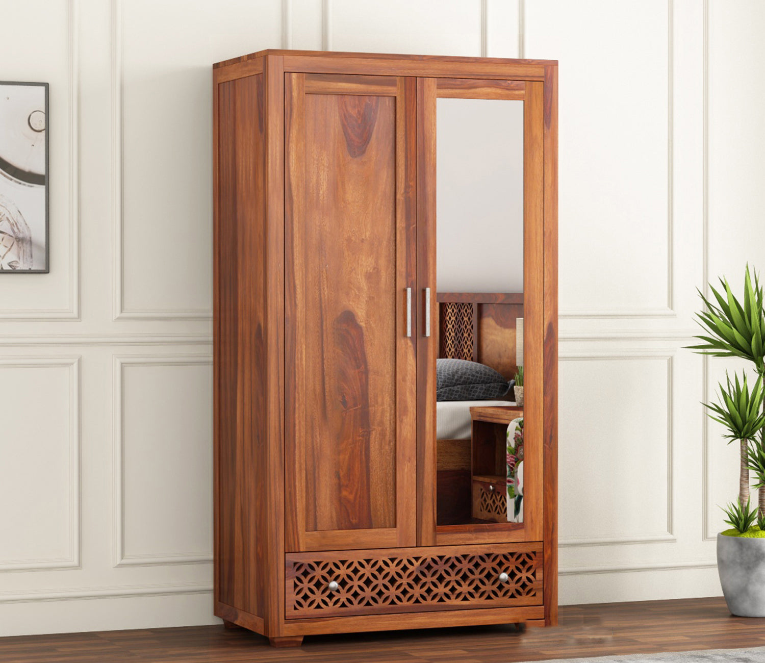 Zyaire 2 Door Wardrobe with Mirror