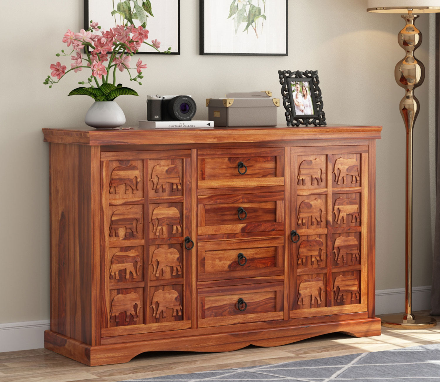 Emerson Sheesham Wooden Cabinet and Sideboard