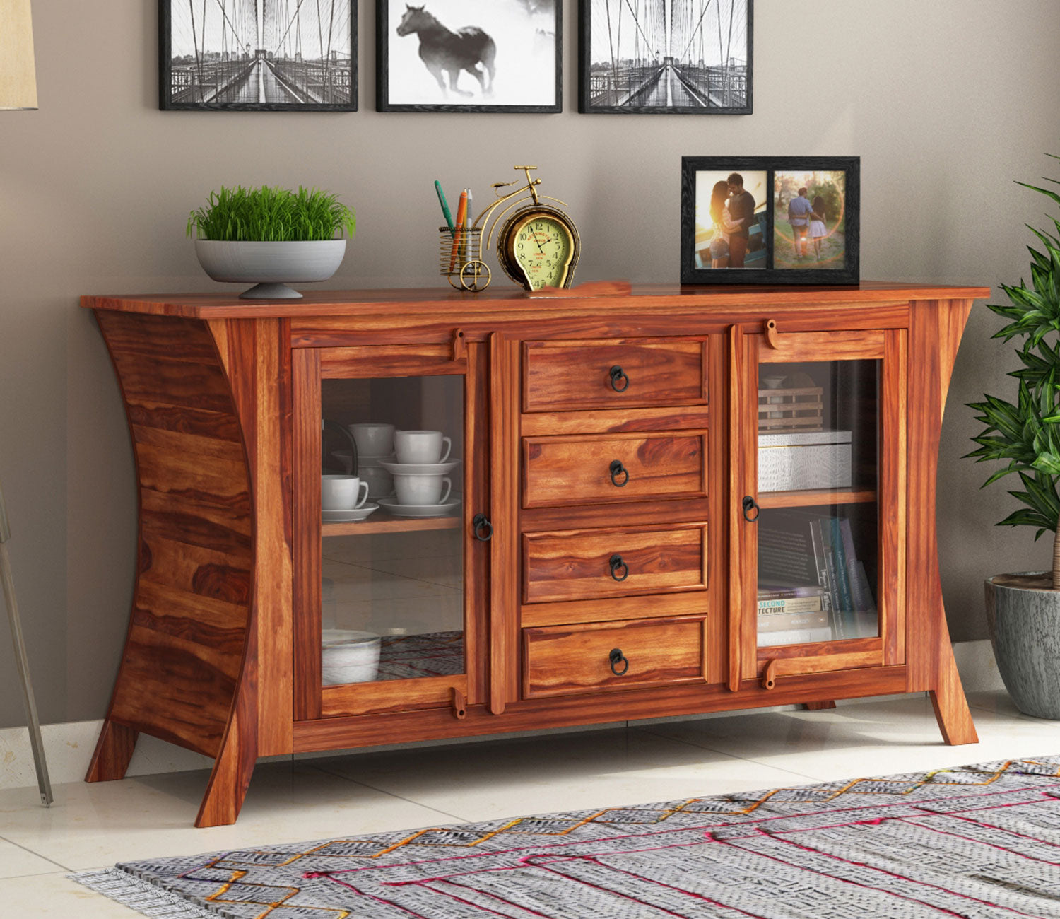 Walter Sheesham wood Sideboard and Cabinet