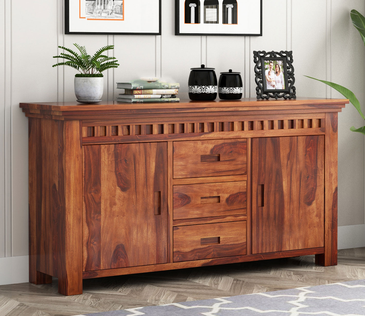 Omar Sheesham Wood Sideboard and Cabinet