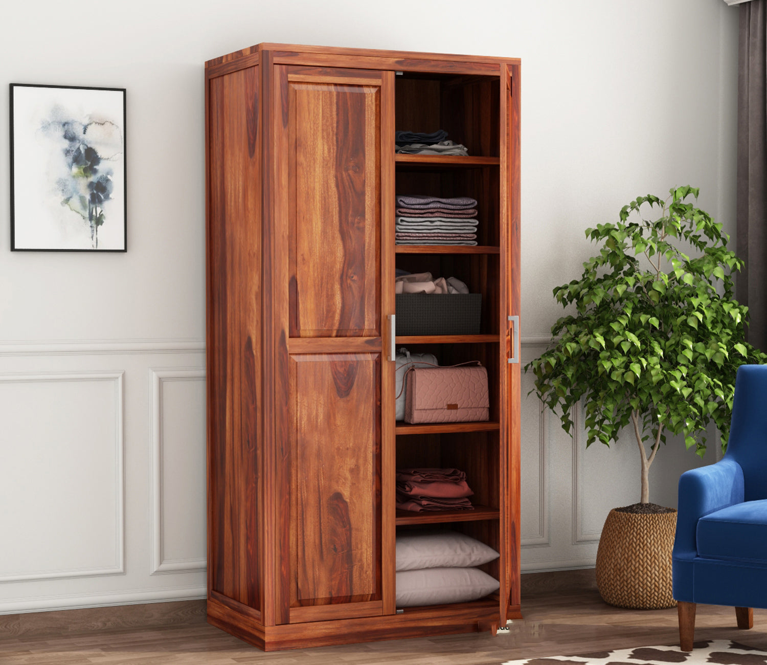 Gideon Solid Wood 2 Door Cupboard