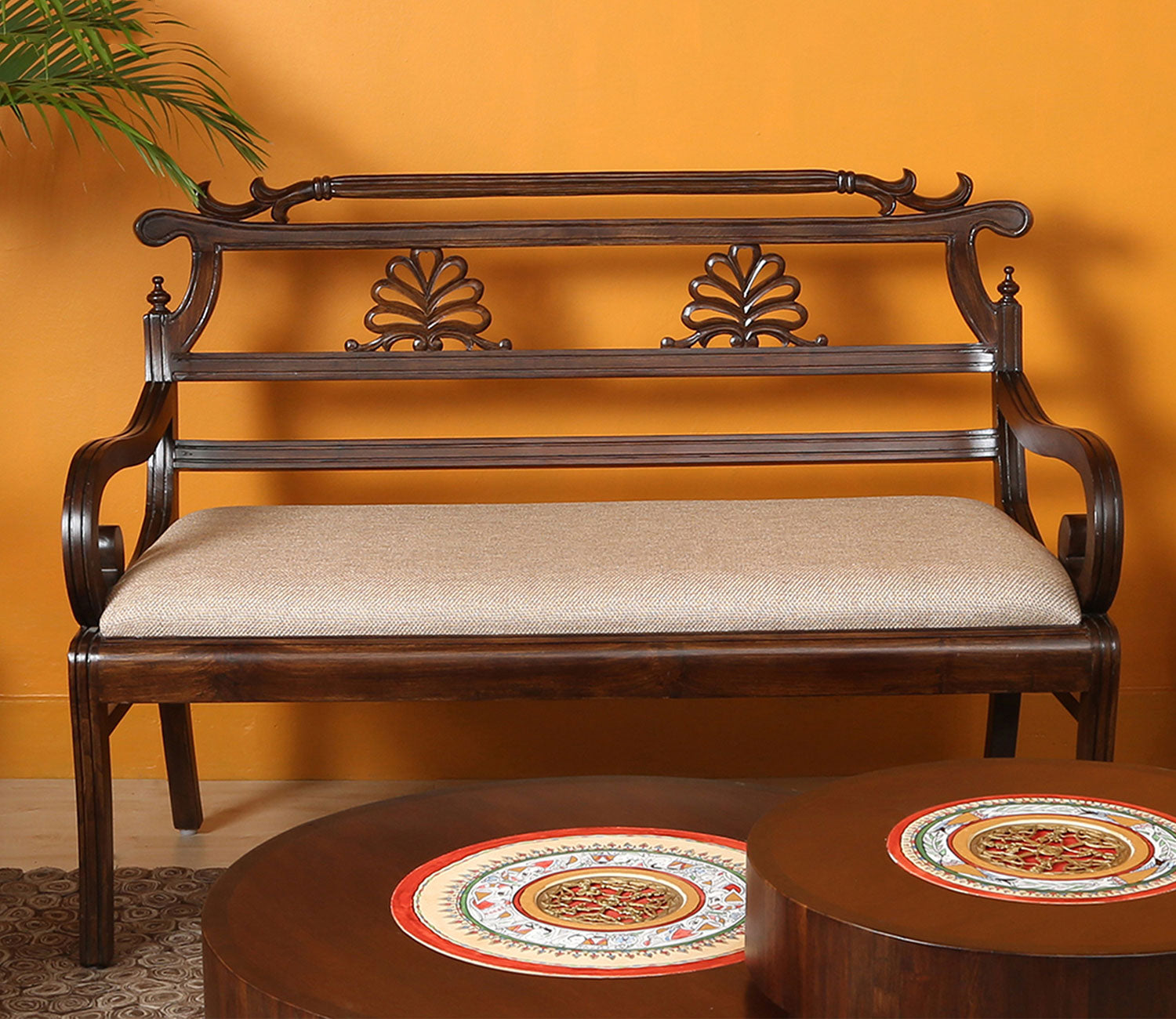 Camden Two Seater Sofa In Walnut Finish