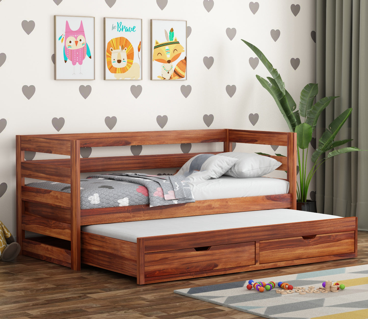 Isaiah Kids Trundle Bed With Storage