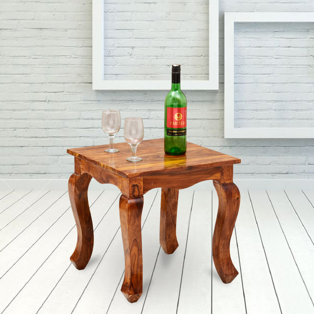 Emryn Solid Sheesham Wooden Peg Side Table