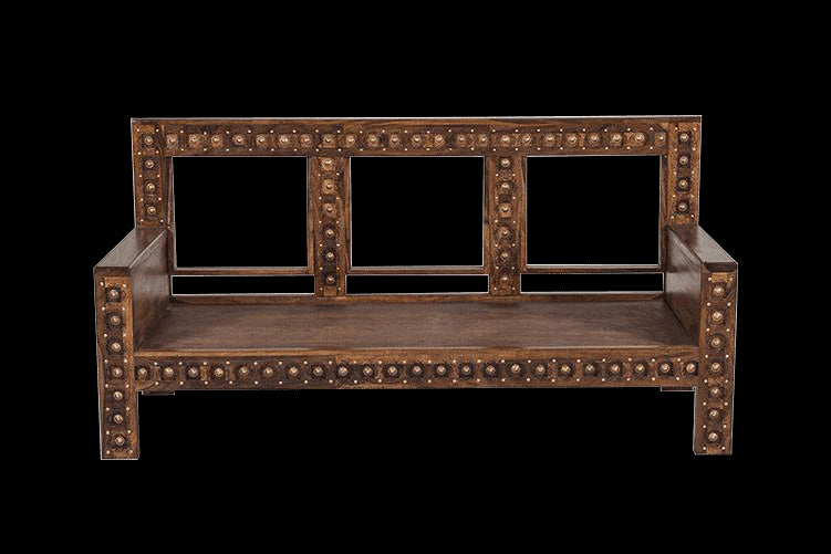 Faron Solid Wood Brass Royal Sofa set
