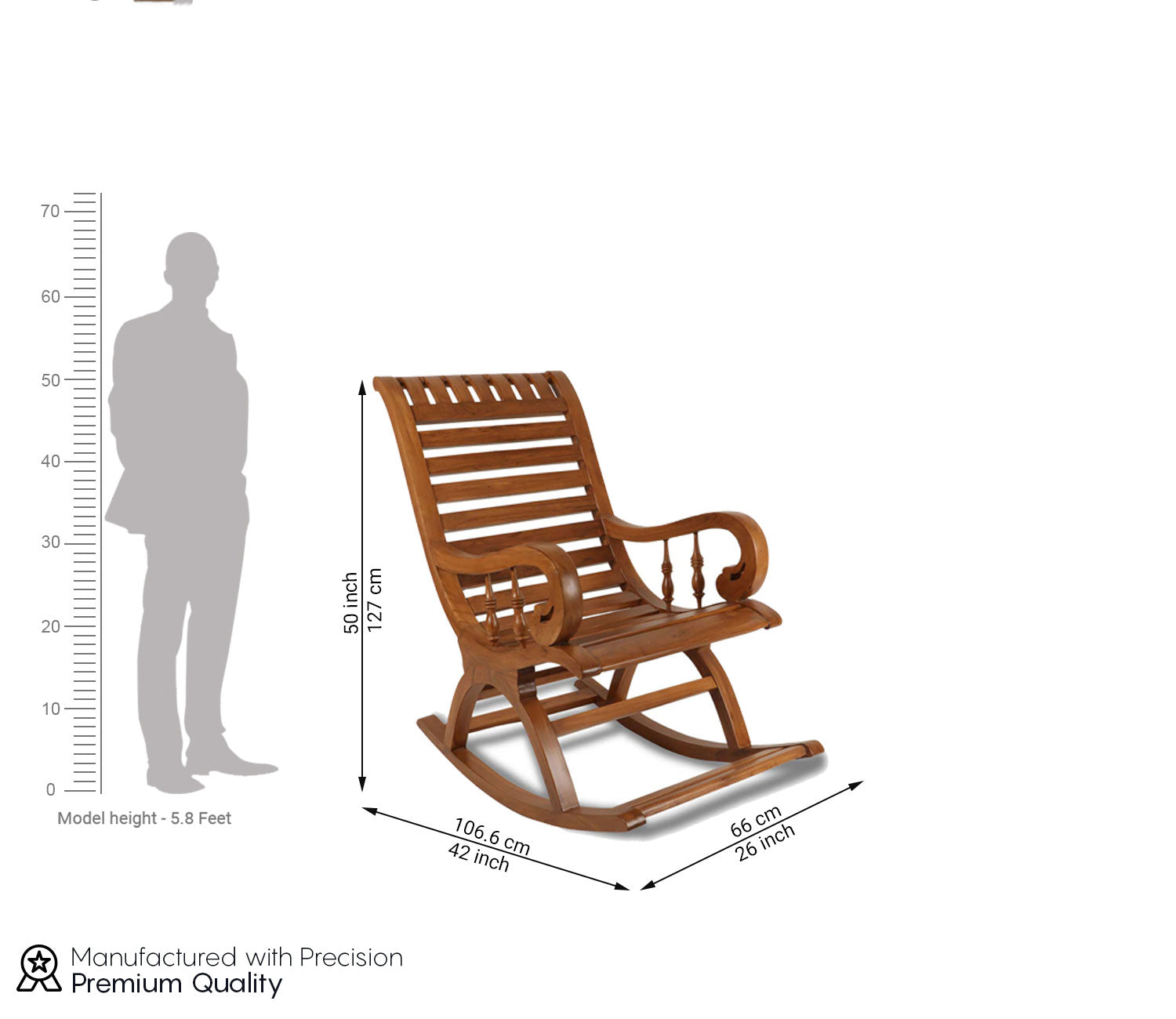 Malachi Premium Solid Wood Rocking Chair