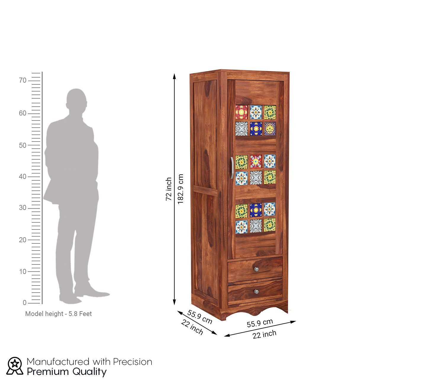 Jensen 1 Door Multi Utility Wardrobe