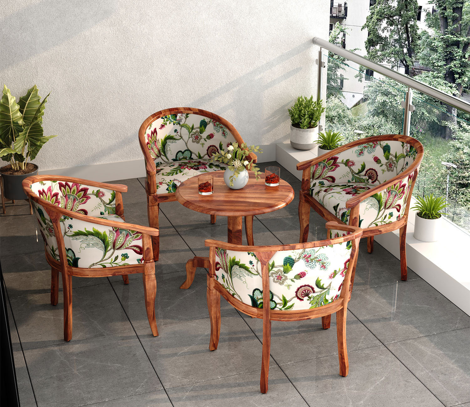 Rowan 4 Seater Sheesham Wood Balcony Set