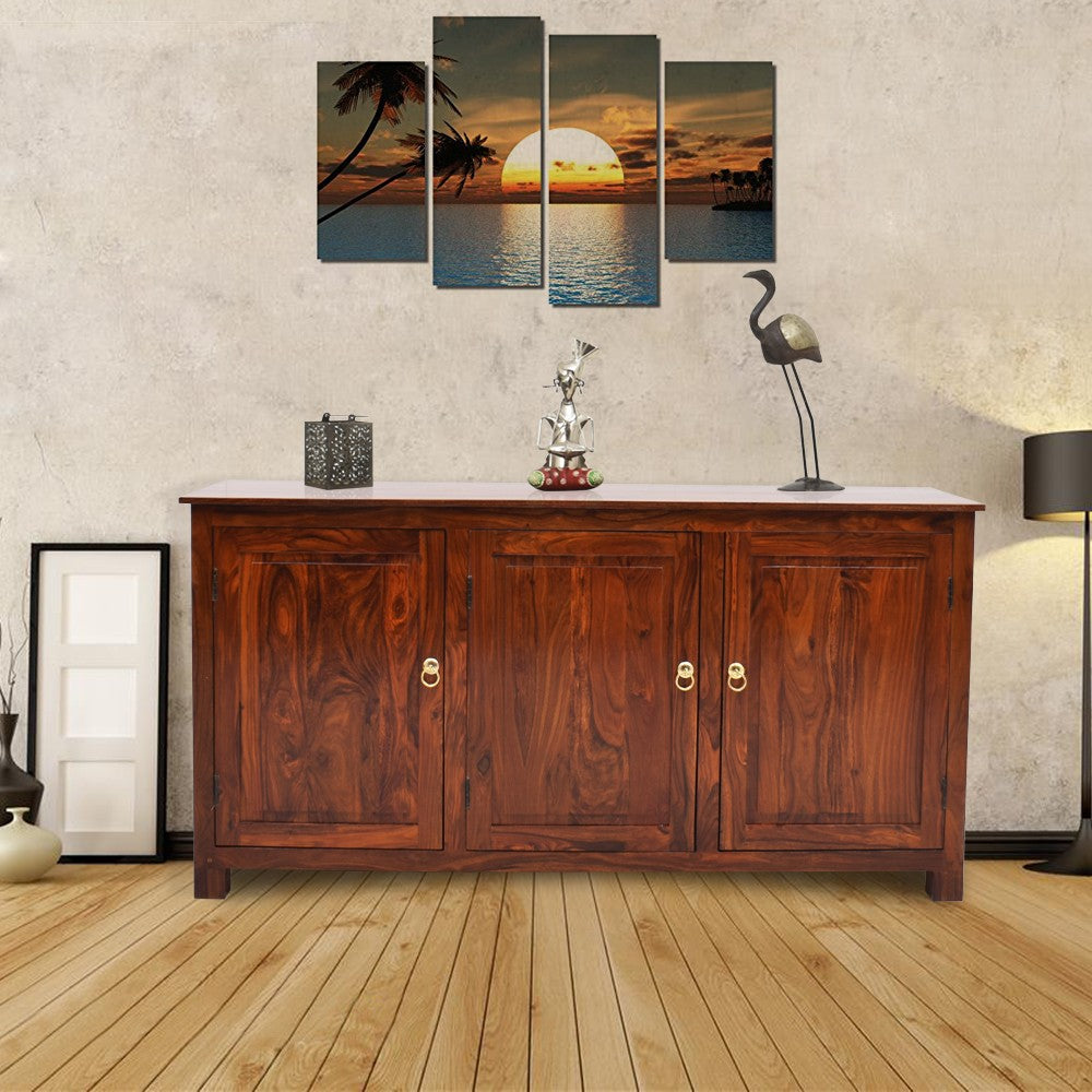 Amyra Sheesham Wood 3 Drawers Large Sideboard.