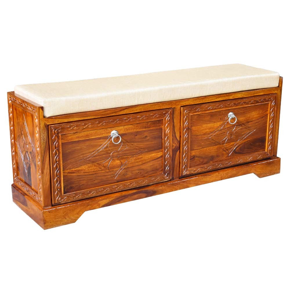 Kailani Solid Wood Florito Carbing Footwear Table