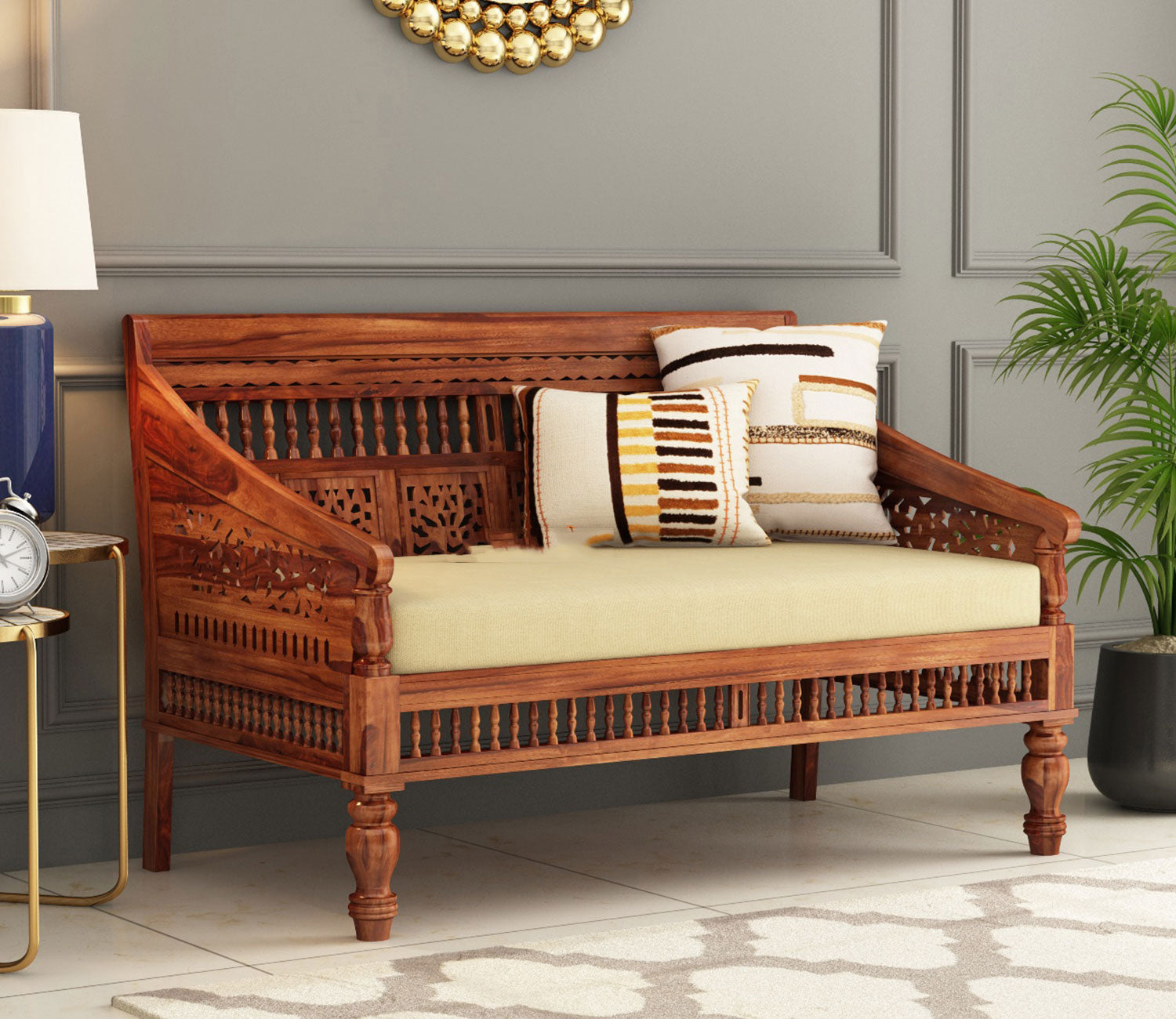 Jimmie Wooden 5 Seater Sofa Set