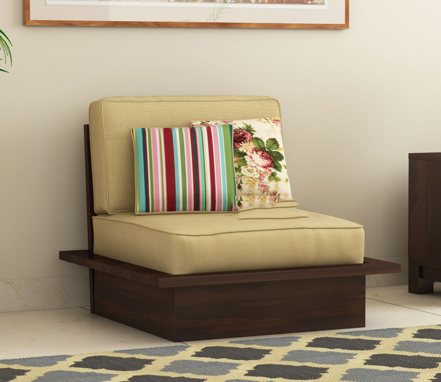 Londyn Low Floor Wooden Sofa Set