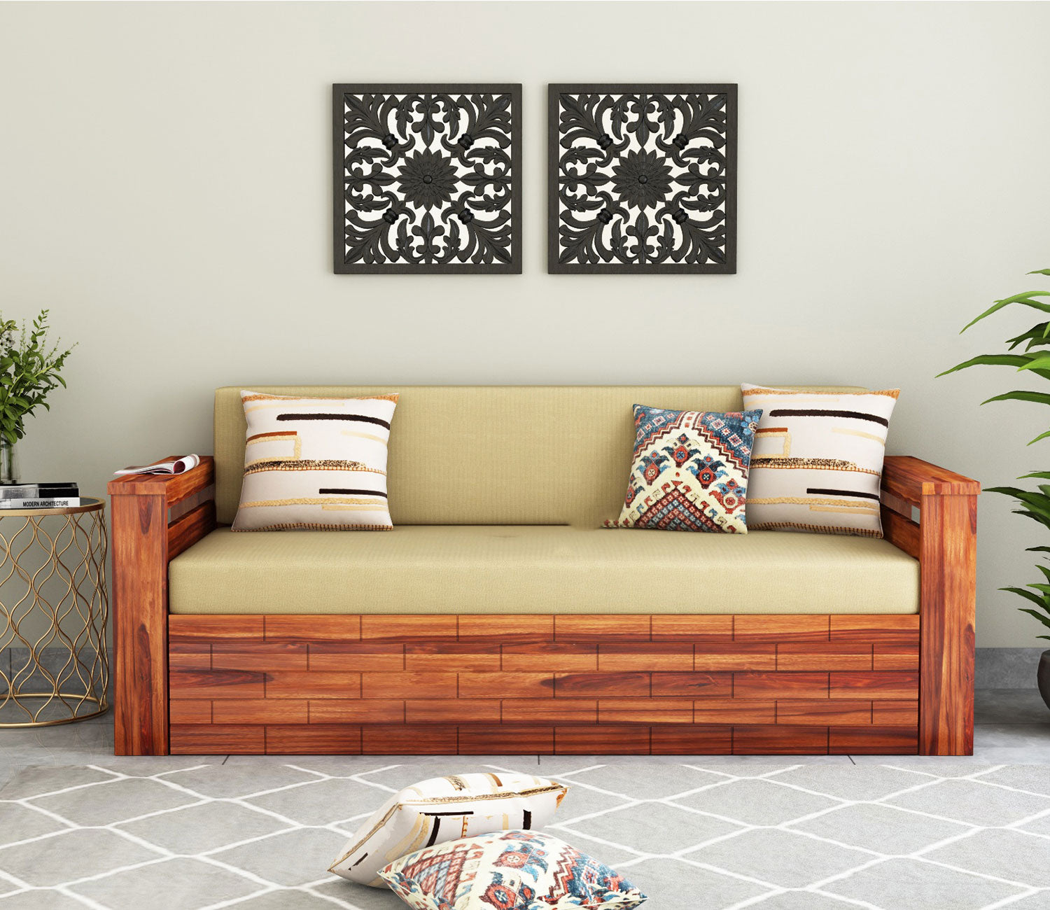 Mason Sheesham Wood Sofa Cum Bed