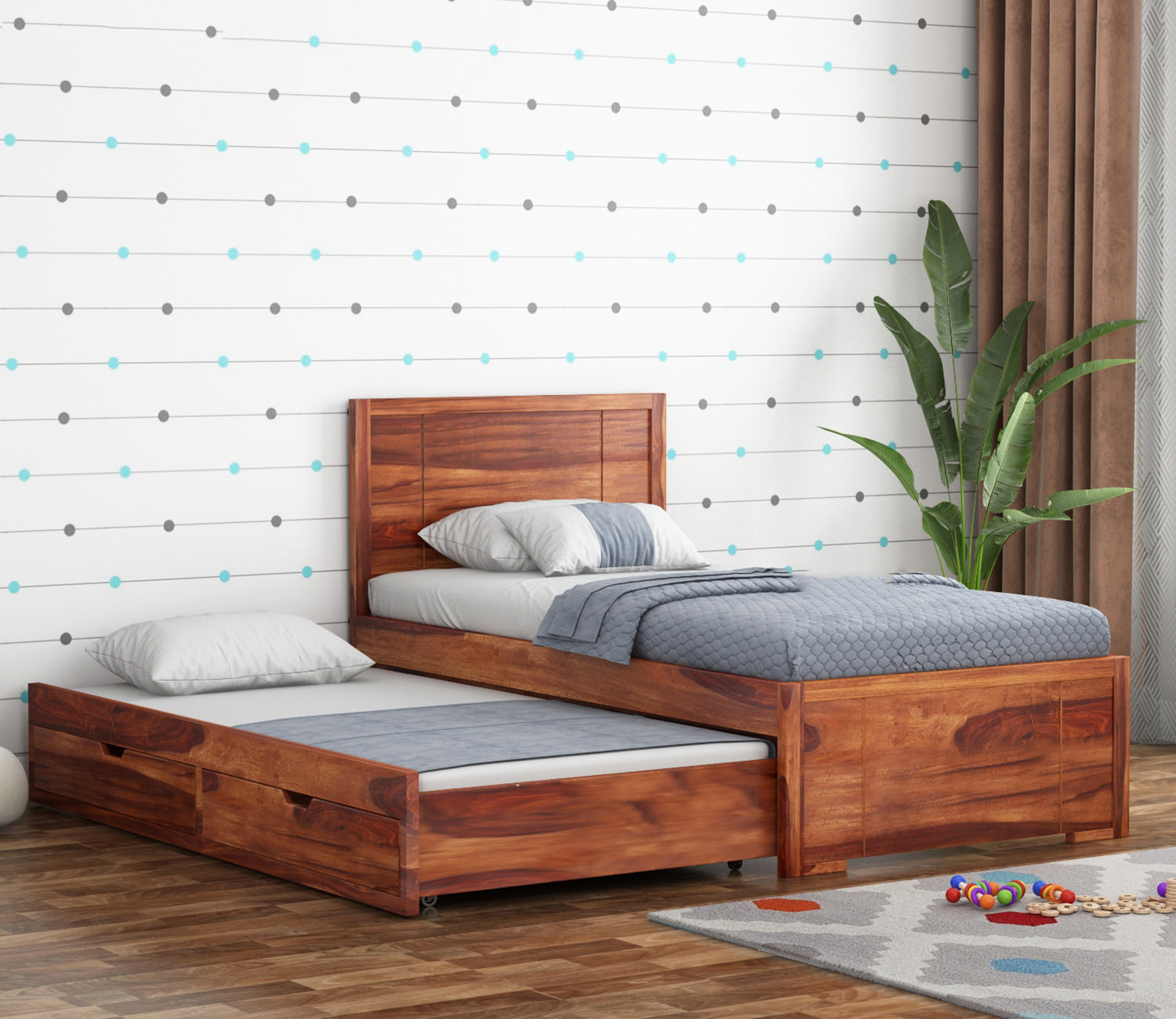 Cameron Kids Trundle Bed With Storage