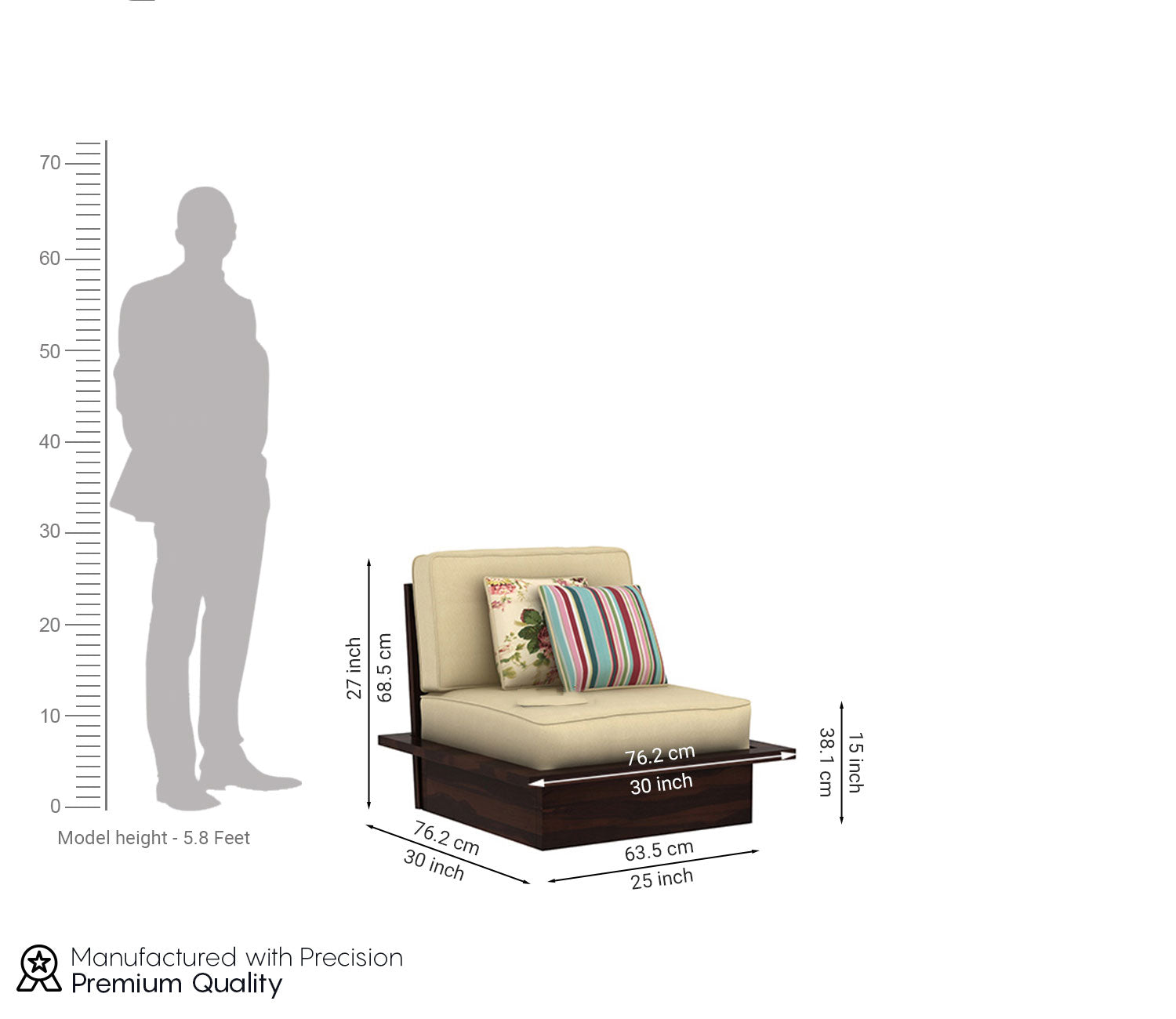 Londyn Low Floor Wooden Sofa Set