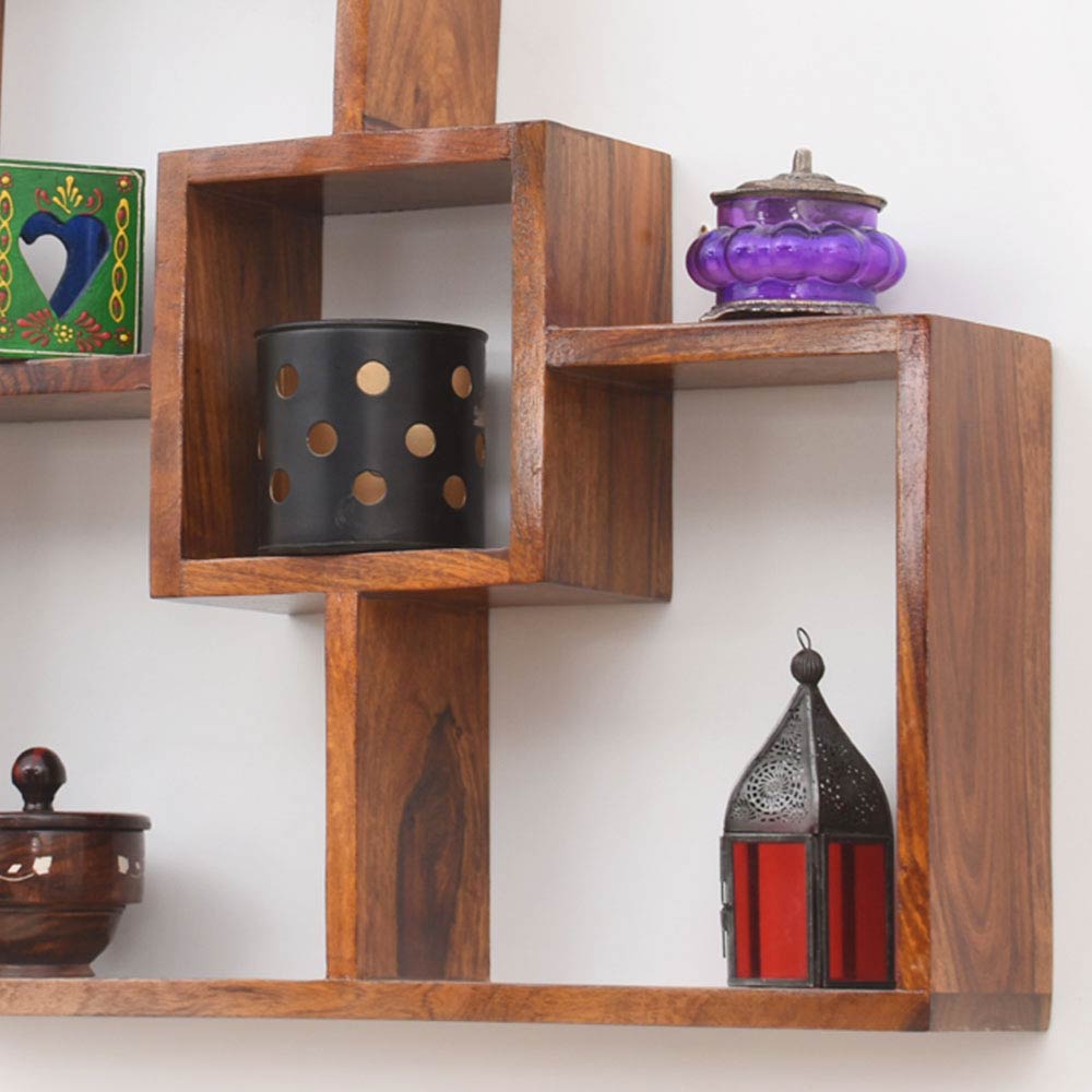 Jordyn Wood Wide Cube Wall Shelf