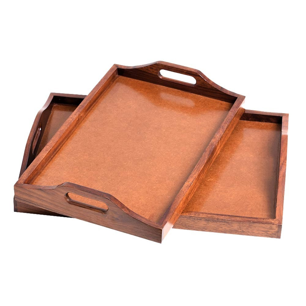 Leanna Wooden Tray Set of Two
