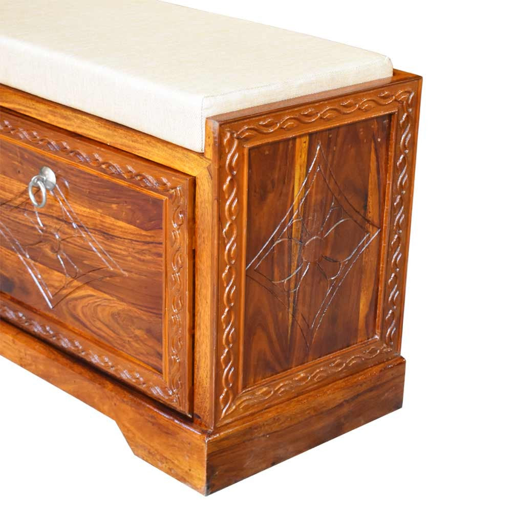 Kailani Solid Wood Florito Carbing Footwear Table