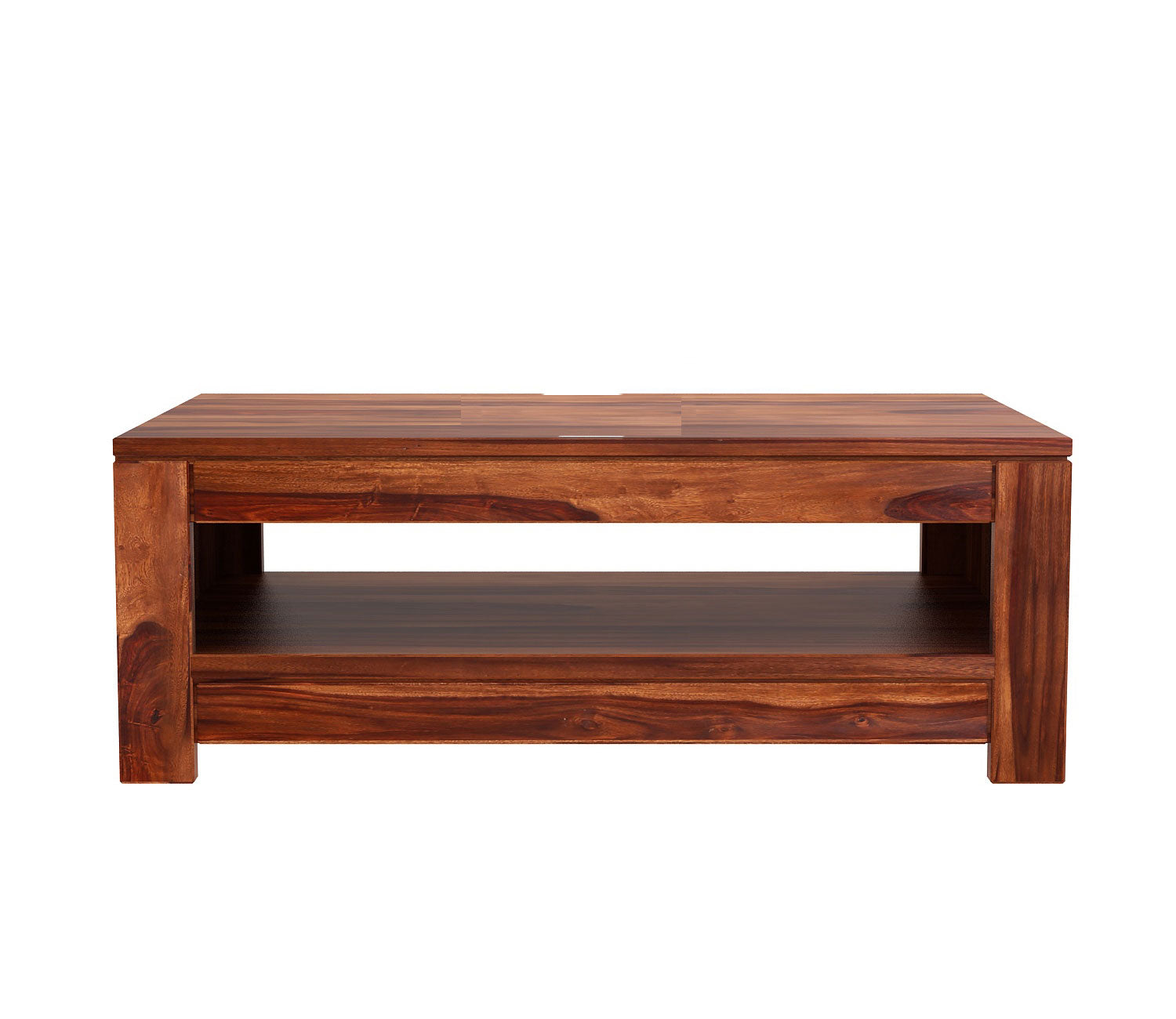 Aaliyah Sheesham Wood Coffee Table with Open Shelf Storage