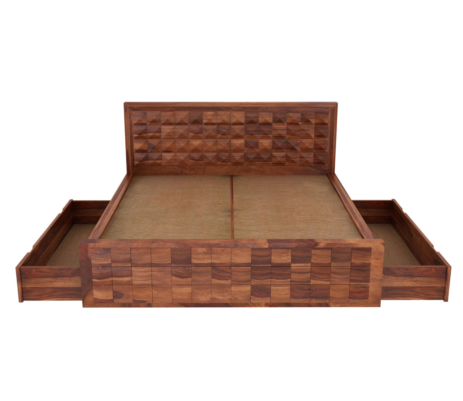 Quinn Sheesham Wood Bed with Drawer Storage
